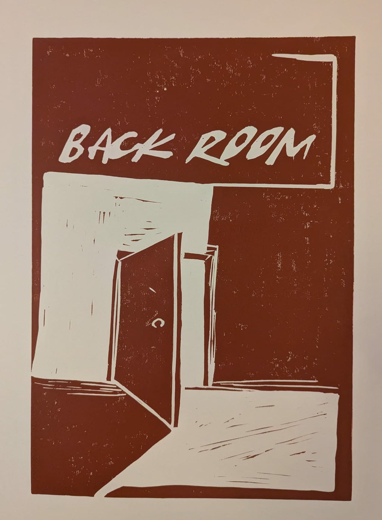 Back Room: Two in Three lino print (diptych set)