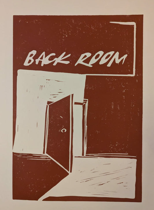 Back Room: Two in Three lino print (diptych set)