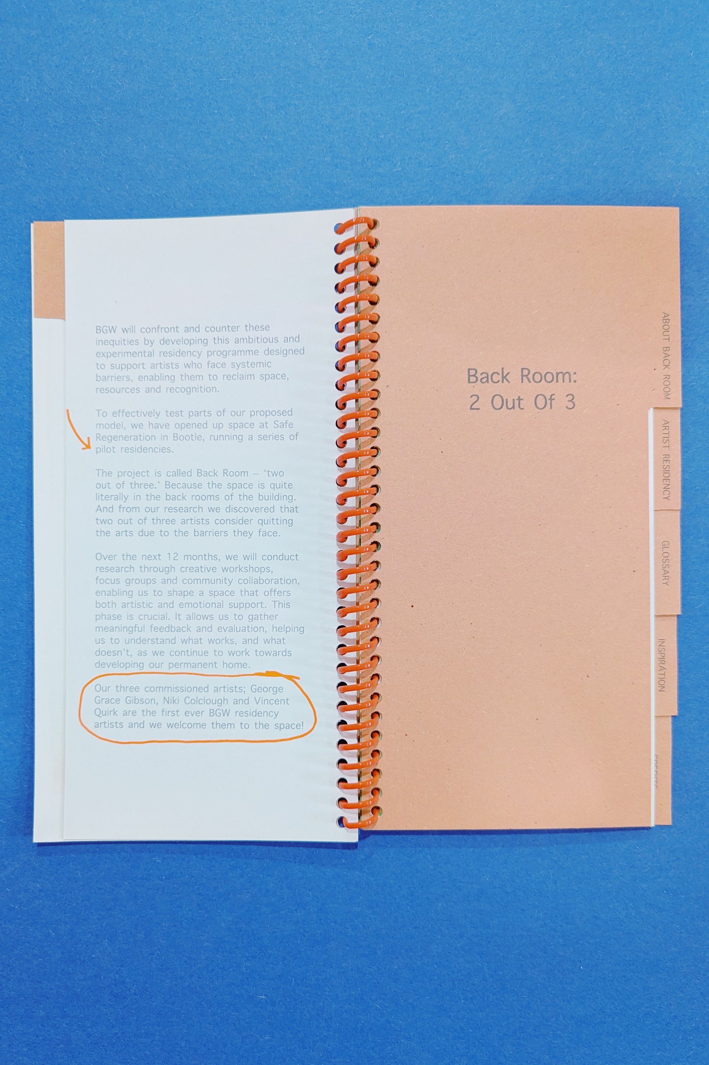 Back Room residency zine